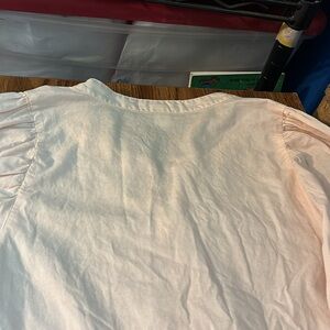 J. Crew Light Pink Half Button Up Blouse Long Sleeves Cotton Women’s 2